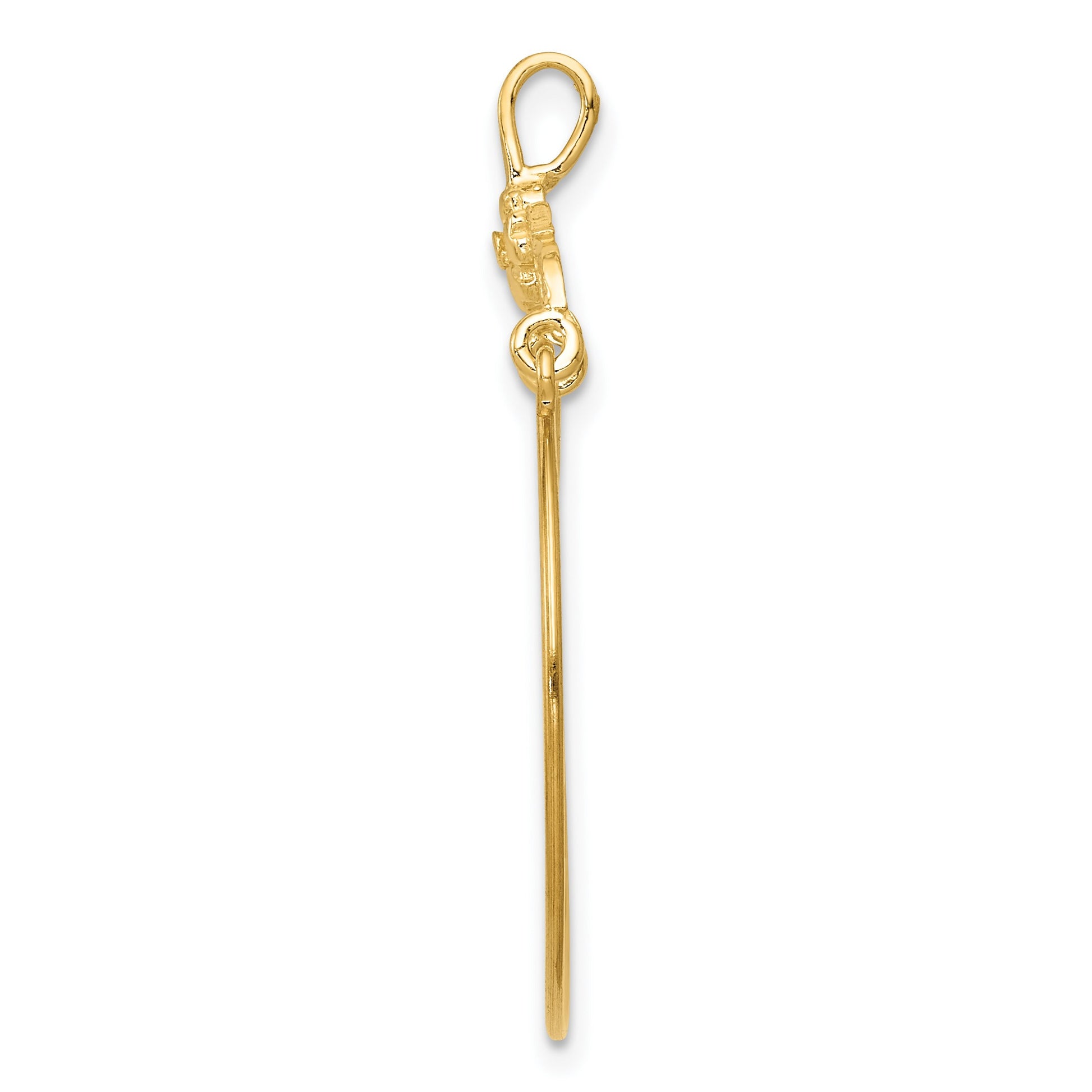 14k Polished Floral Charm Holder Pendant