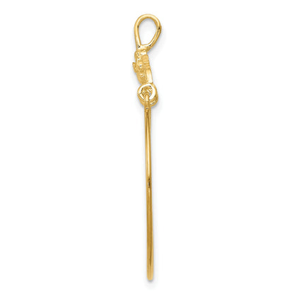14k Polished Floral Charm Holder Pendant