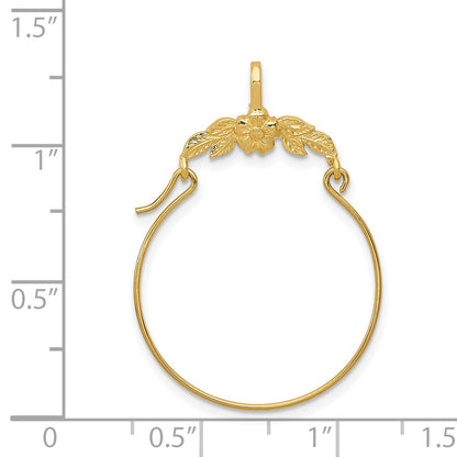 14k Polished Floral Charm Holder Pendant