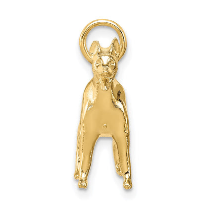 14k Solid Polished 3-D German Shepherd Charm