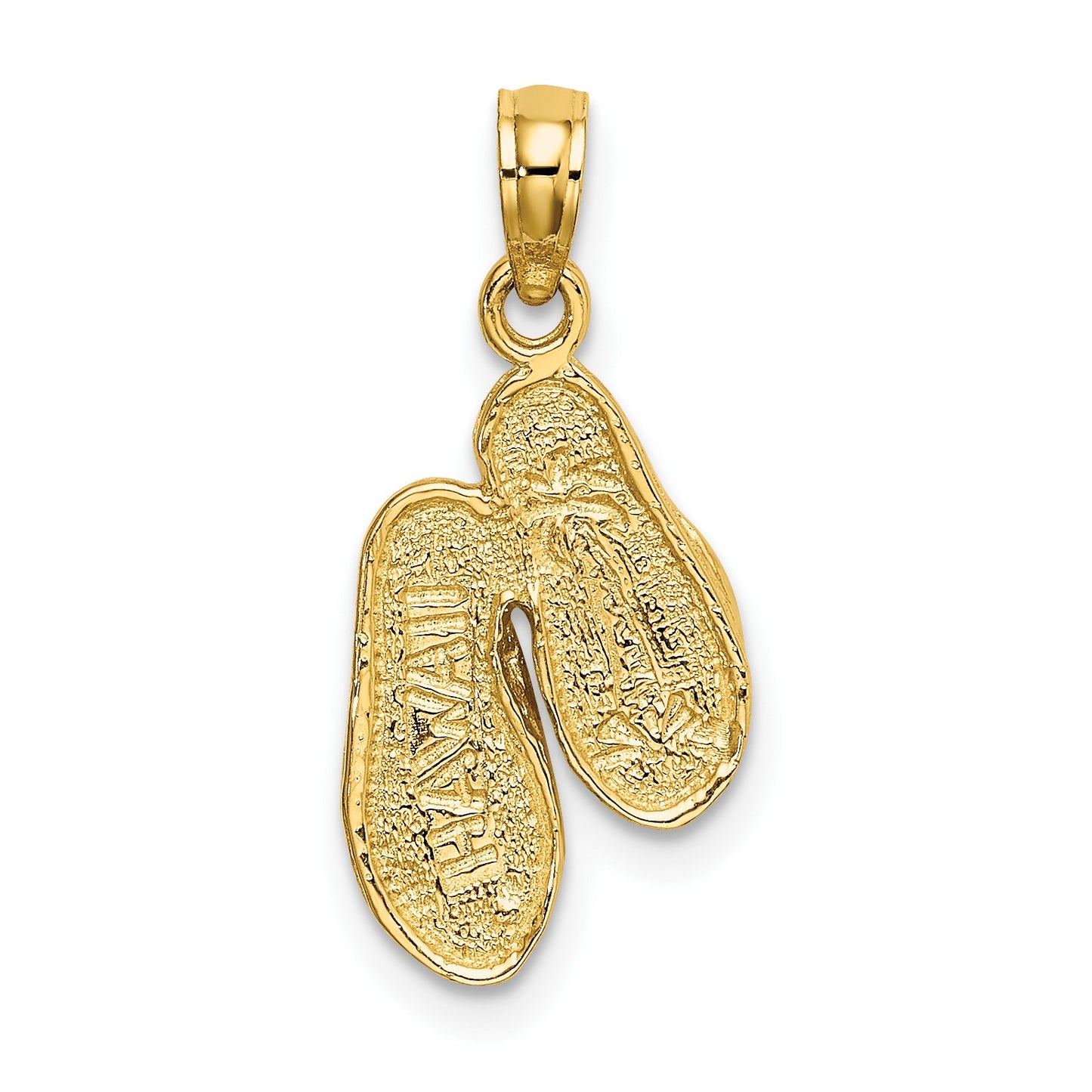 14k 3-D Solid Polished HAWAII Flip-Flops Charm