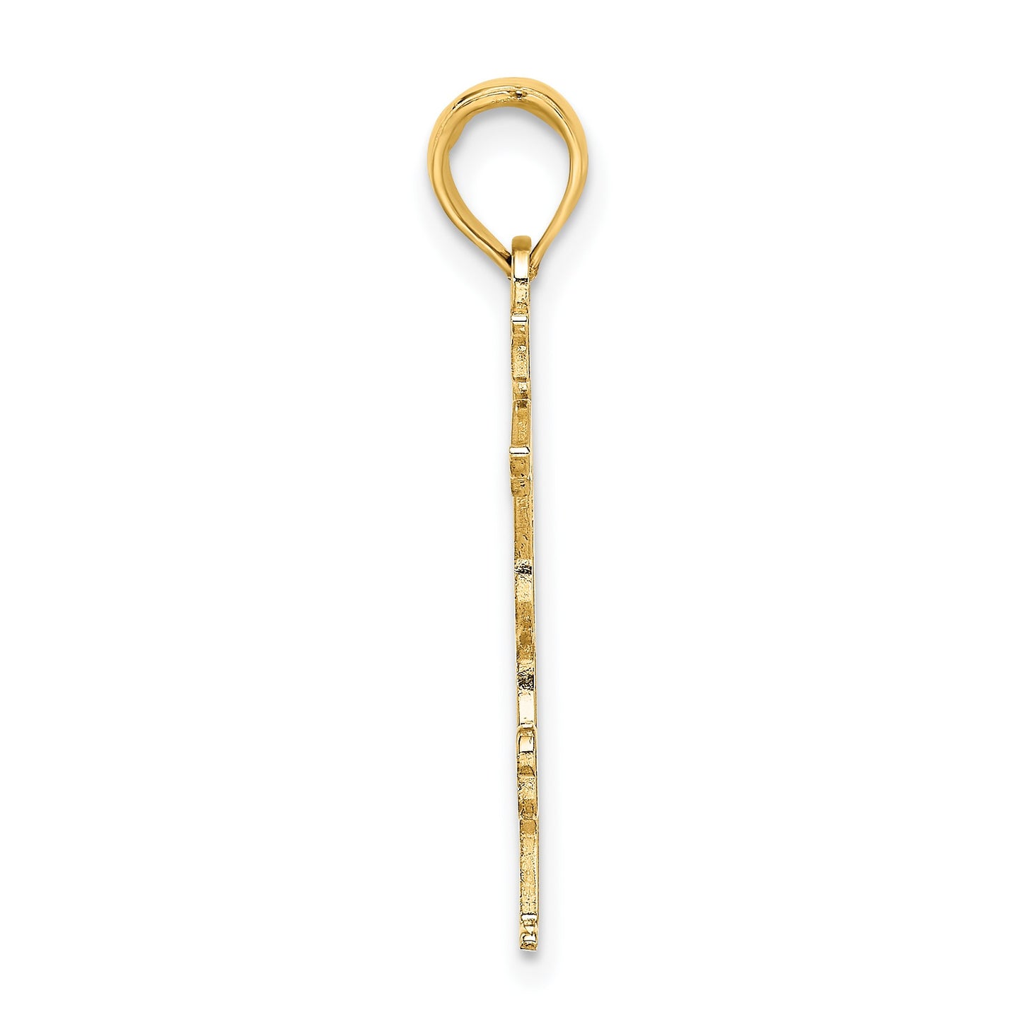 14k Solid Polished Gymnast Charm