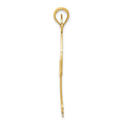 14k Solid Polished Gymnast Pendant