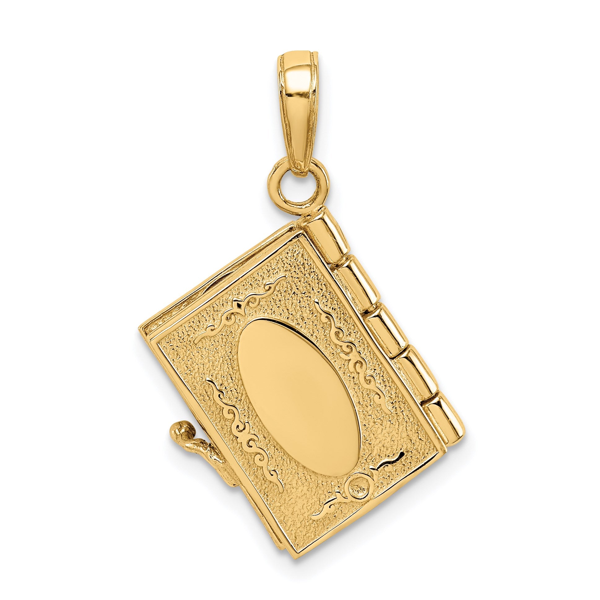14K 3-D THE TEN COMMANDMENTS Book with Moveable Pages Pendant