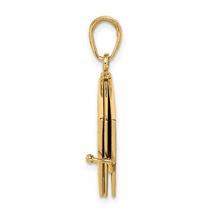 14K 3-D THE TEN COMMANDMENTS Book with Moveable Pages Pendant