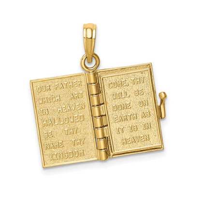 14K  3D Lords Prayer Bible Pendant