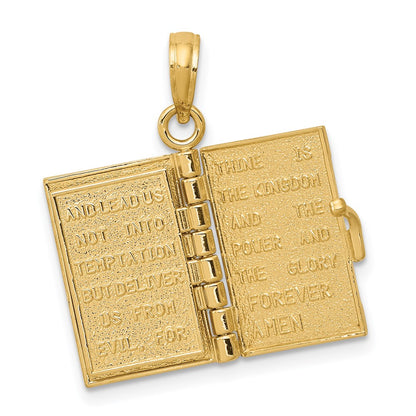 14K  3D Lords Prayer Bible Pendant