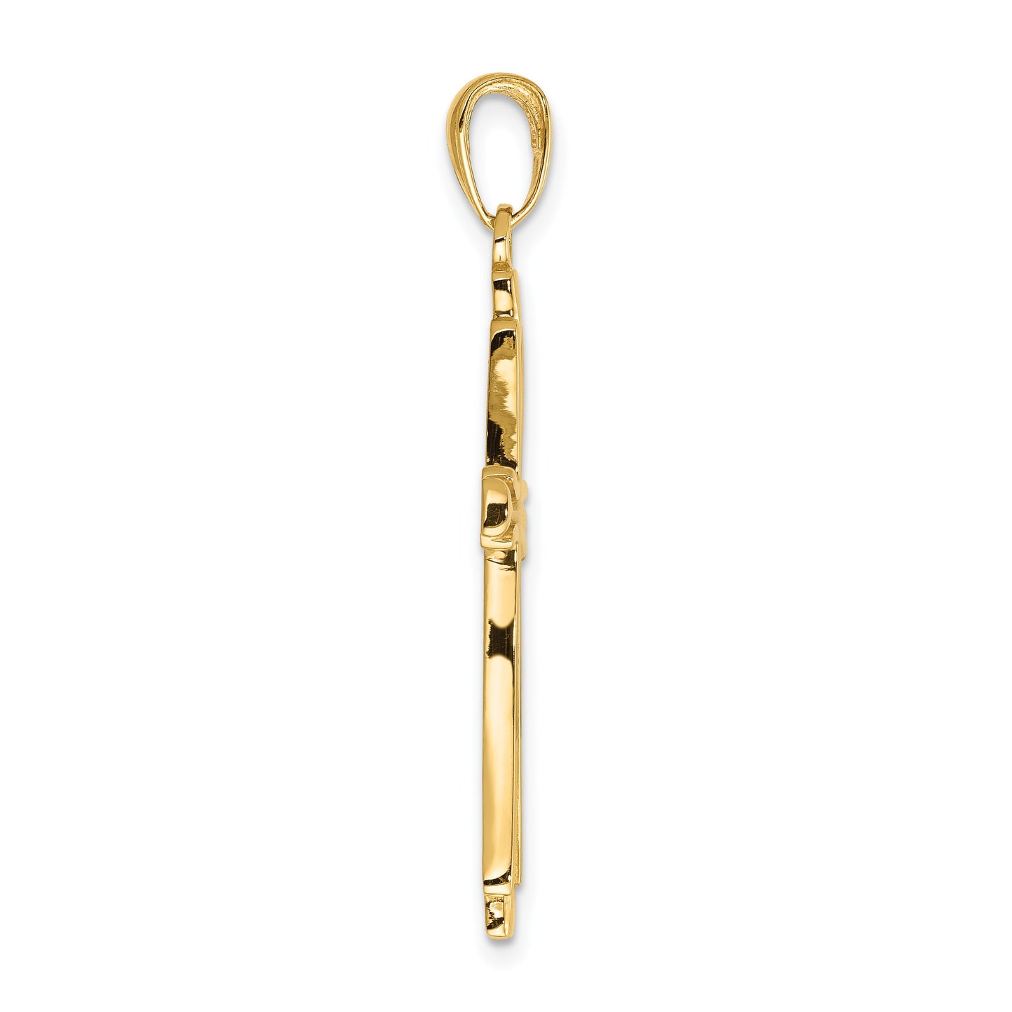 14k Polished Solid Cross Pendant
