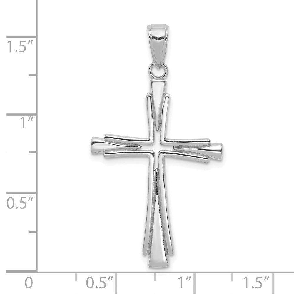 14K White Gold Polished Solid Cross Pendant