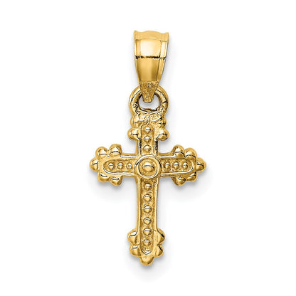 14k Tiny Budded Cross Charm