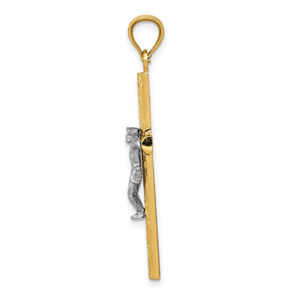 14k Two-tone Crucifix Pendant