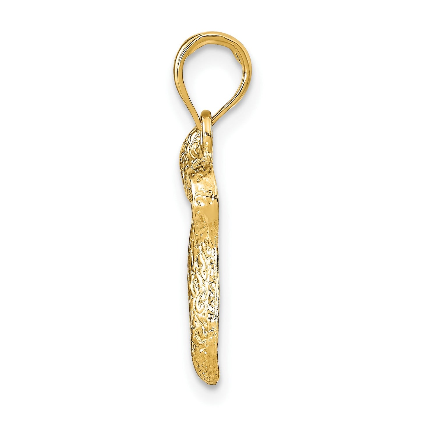 14k Textured Chai Pendant