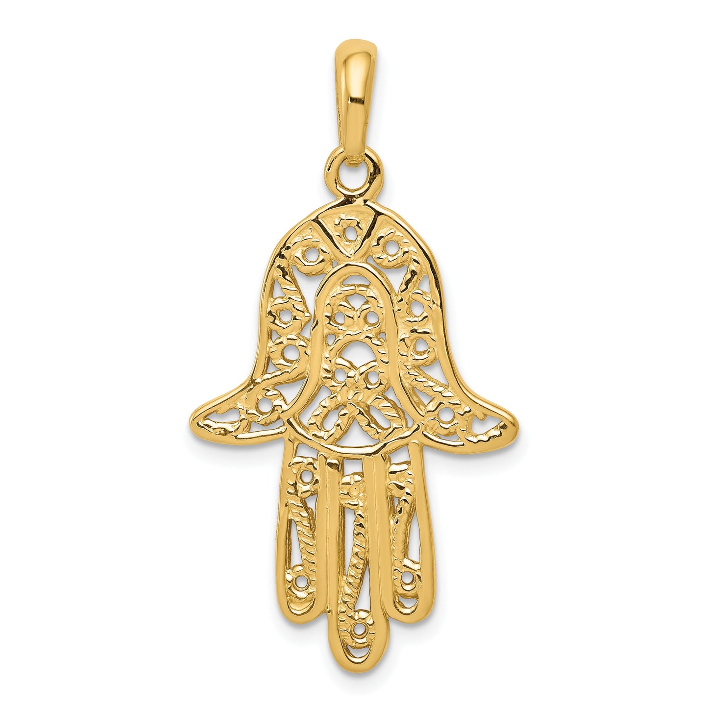 14k Filigree Chamseh Pendant