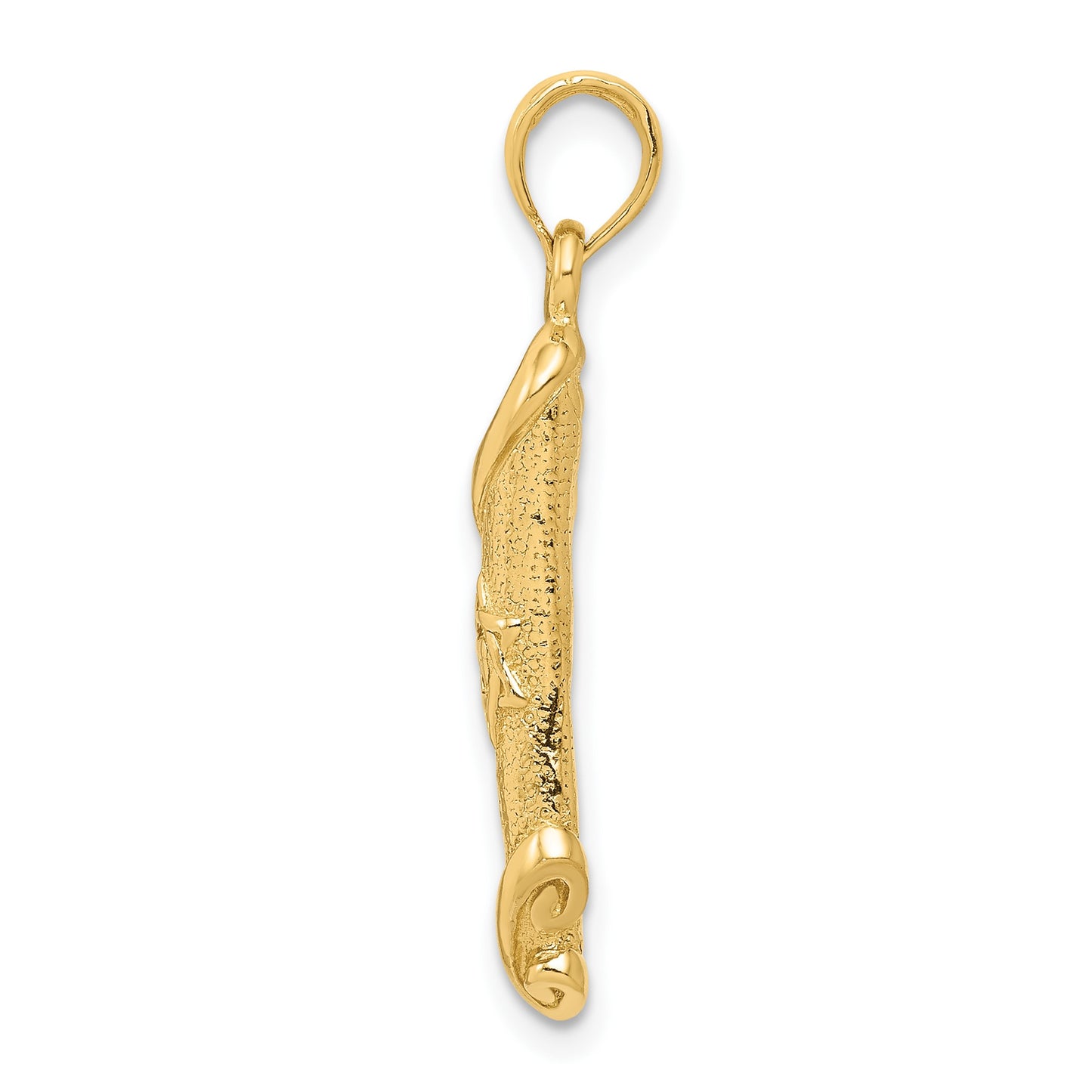 14k Textured Torah Scroll with Star of David Pendant