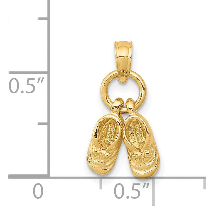 14k 3-D Moveable Baby Shoes Charm