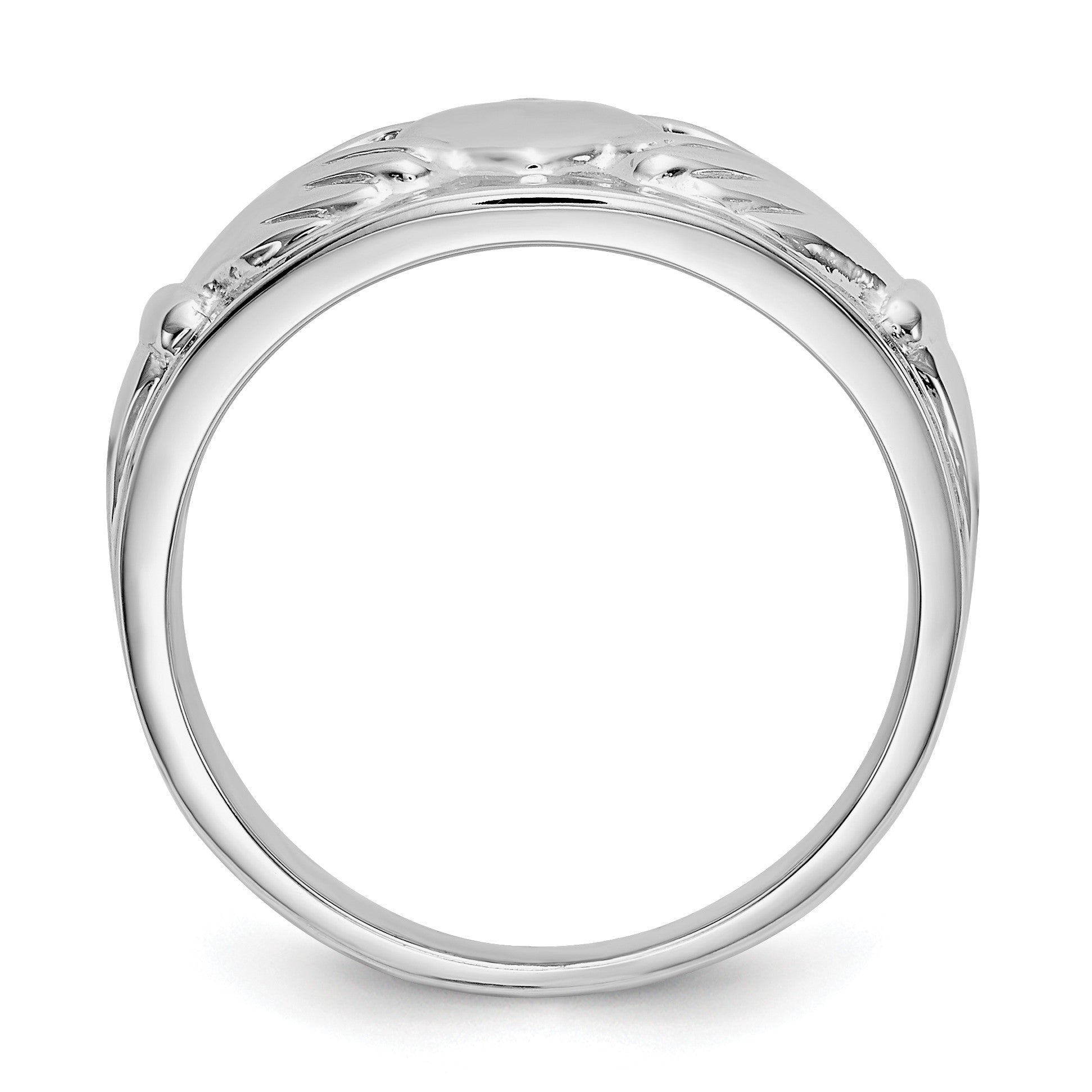14k White Gold Ladies Claddagh Ring