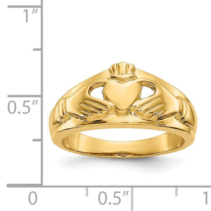 14k Ladies Polished Claddagh Ring