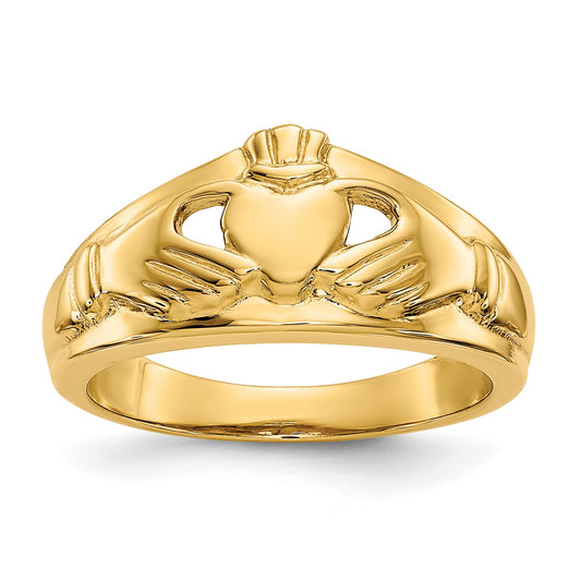 14k Ladies Polished Claddagh Ring