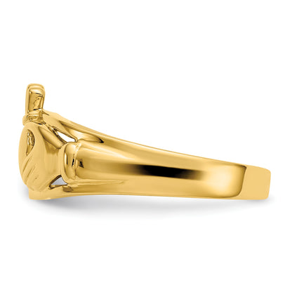 14k Ladies Polished Claddagh Ring
