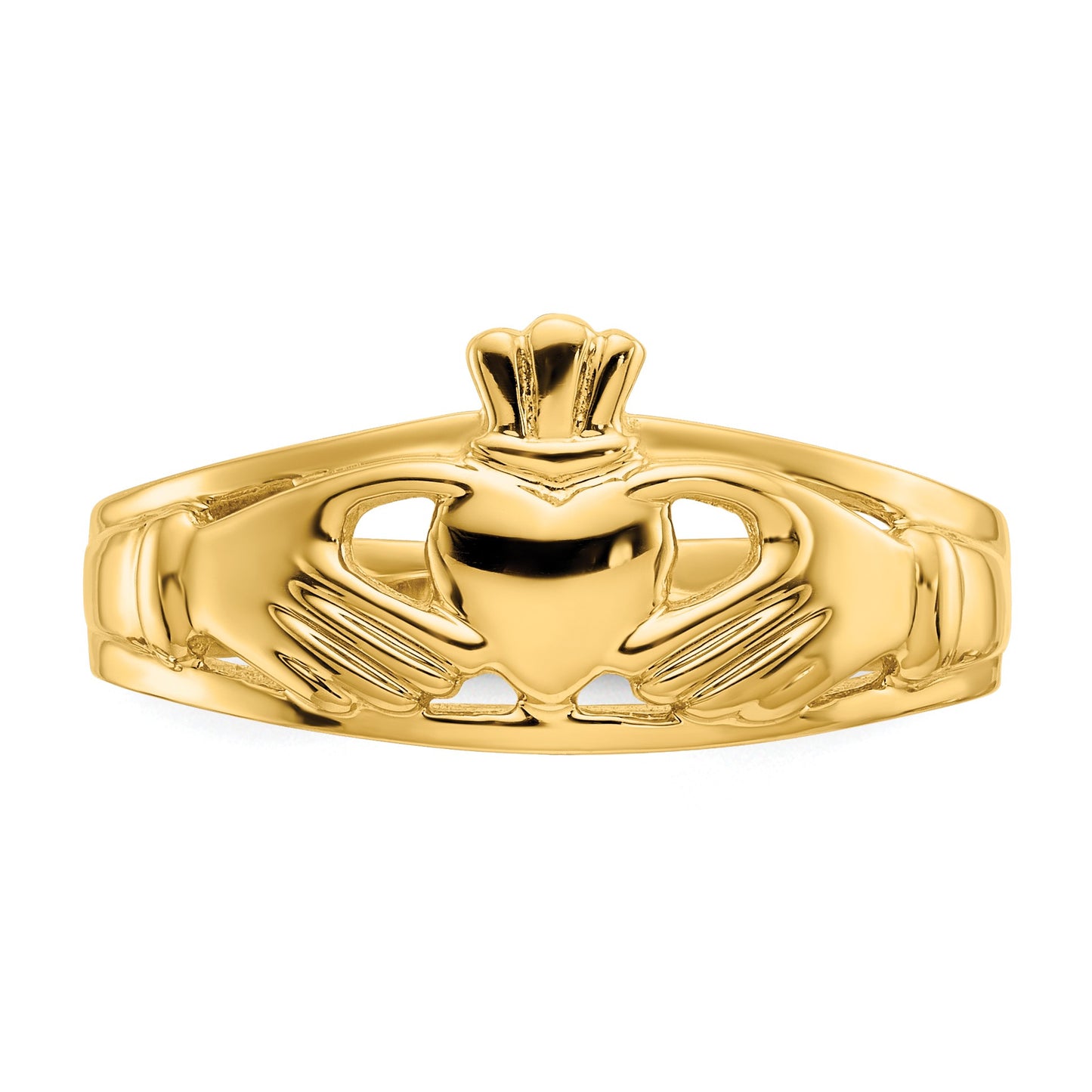 14k Ladies Polished Claddagh Ring