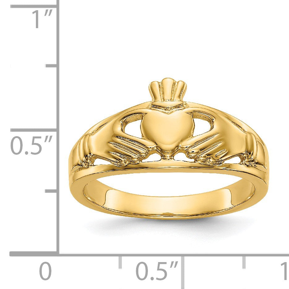 14k Ladies Polished Claddagh Ring