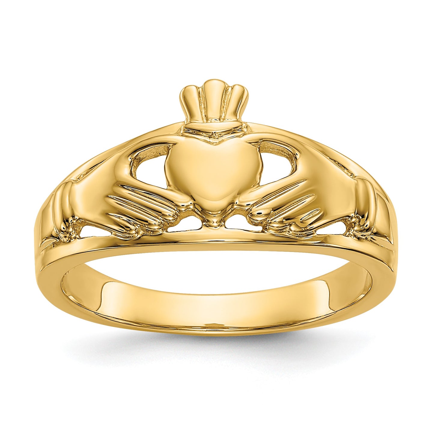 14k Ladies Polished Claddagh Ring