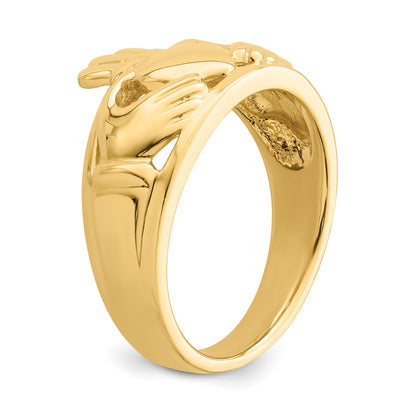 14k Ladies Polished Claddagh Ring