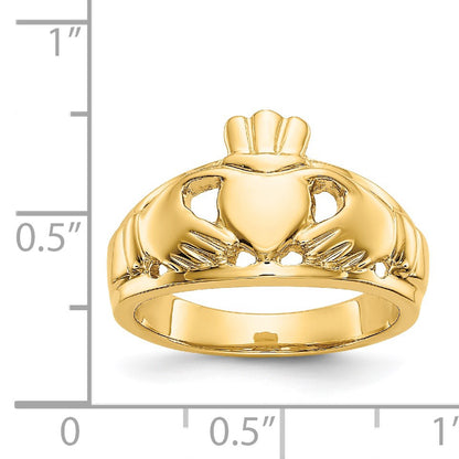 14k Ladies Polished Claddagh Ring