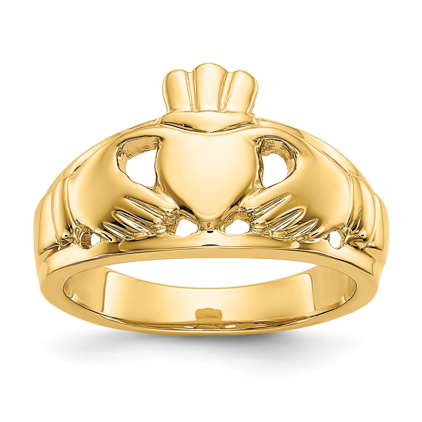 14k Ladies Polished Claddagh Ring