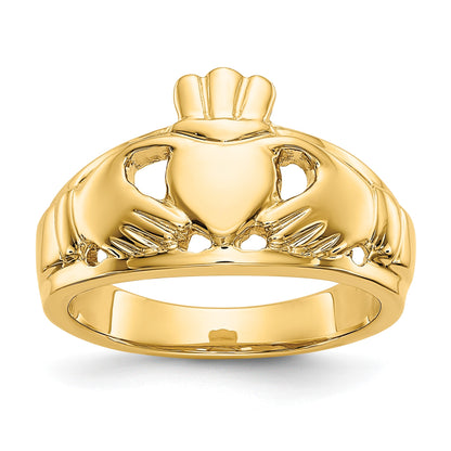 14k Ladies Polished Claddagh Ring