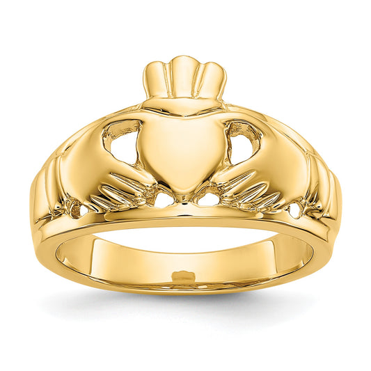 14k Ladies Polished Claddagh Ring
