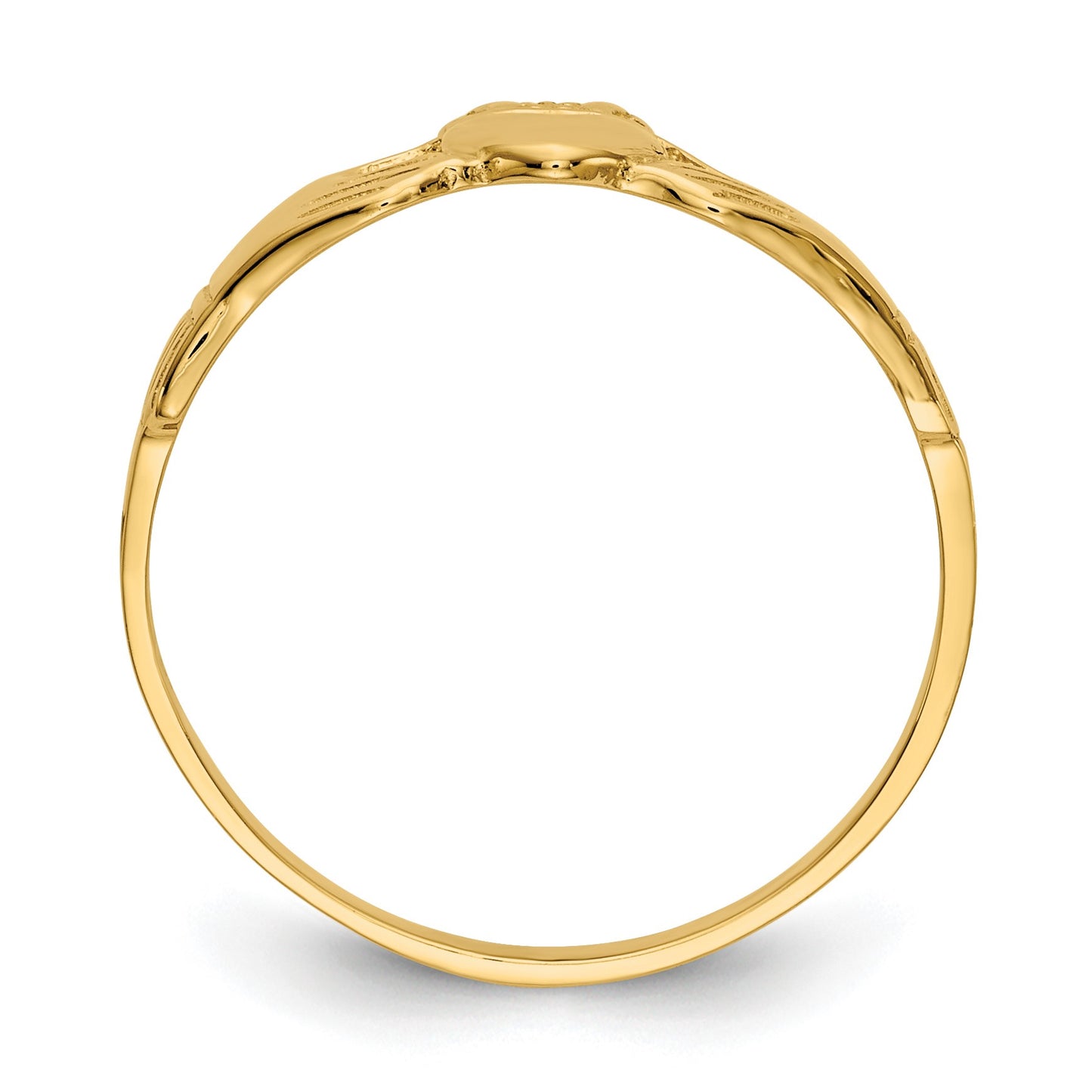 14k Ladies Polished Claddagh Ring