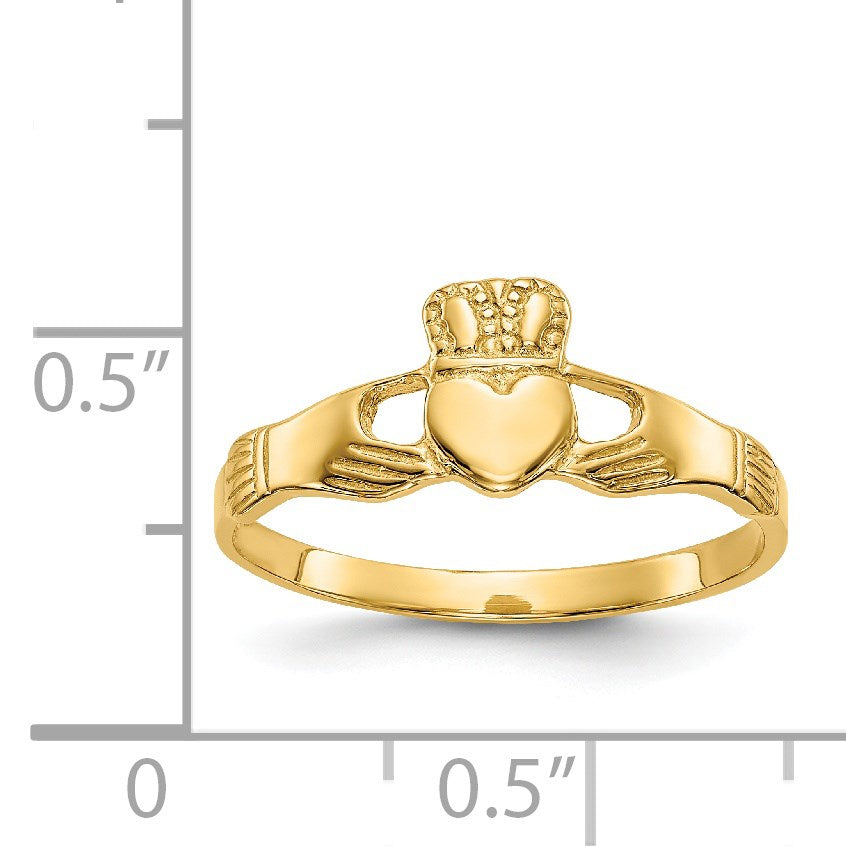 14k Ladies Polished Claddagh Ring