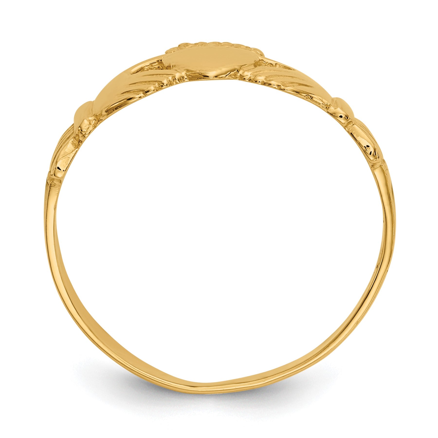 14k Ladies Polished Claddagh Ring