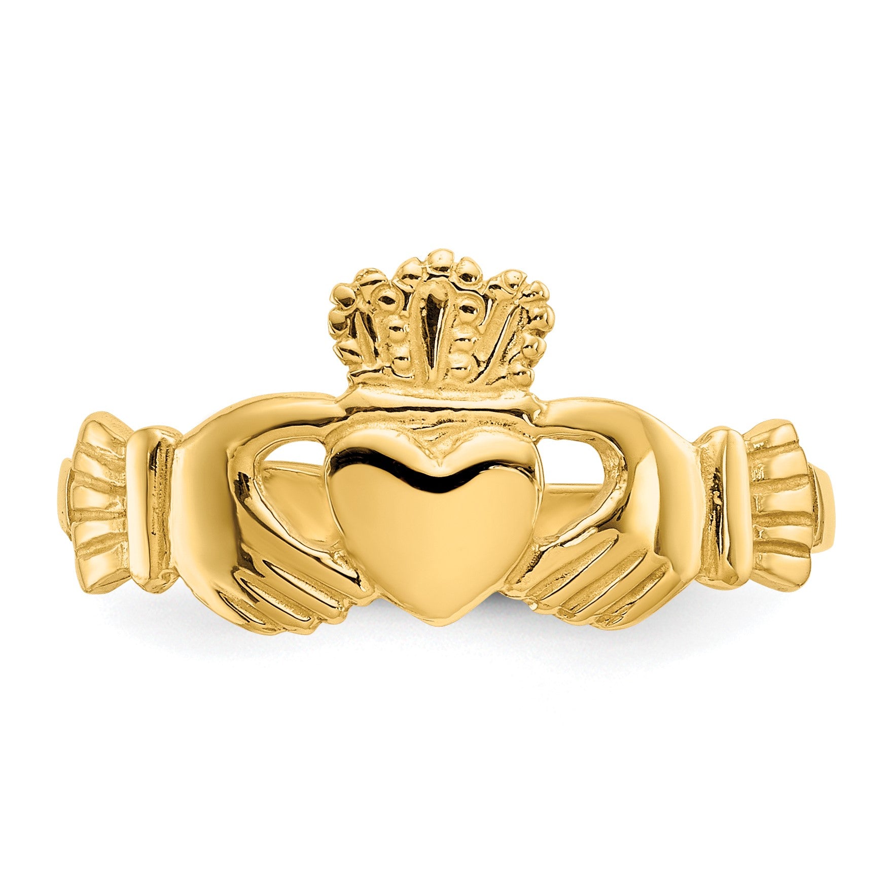 14k Ladies Polished Claddagh Ring