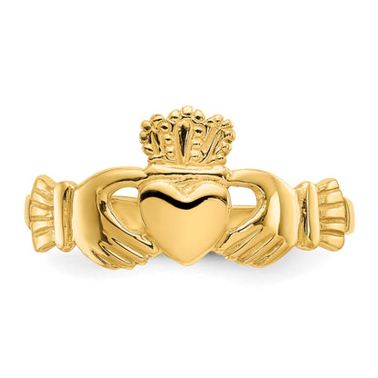 14k Ladies Polished Claddagh Ring