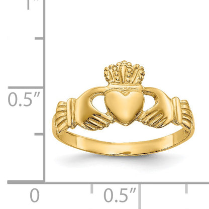 14k Ladies Polished Claddagh Ring