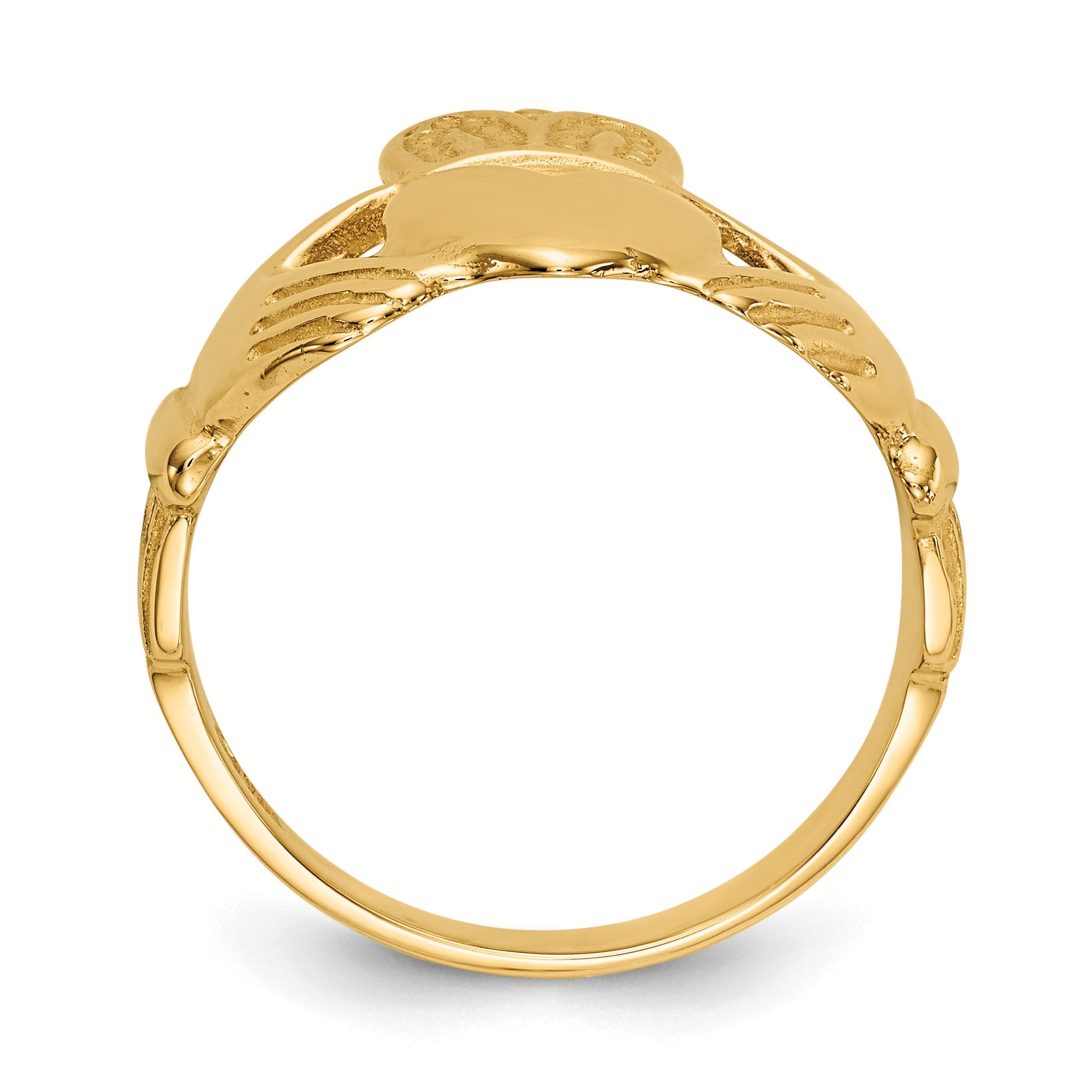 14k Ladies Polished Claddagh Ring