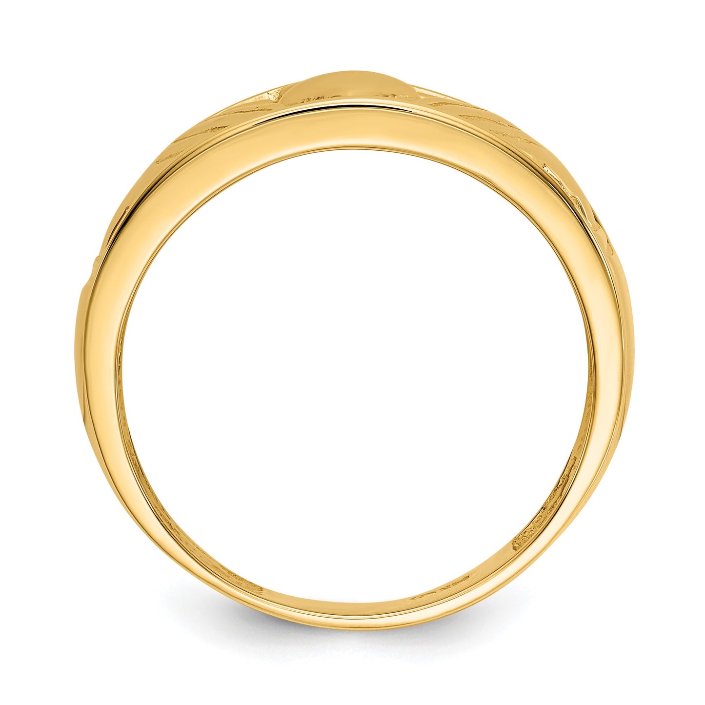 14k Mens Polished Claddagh Band