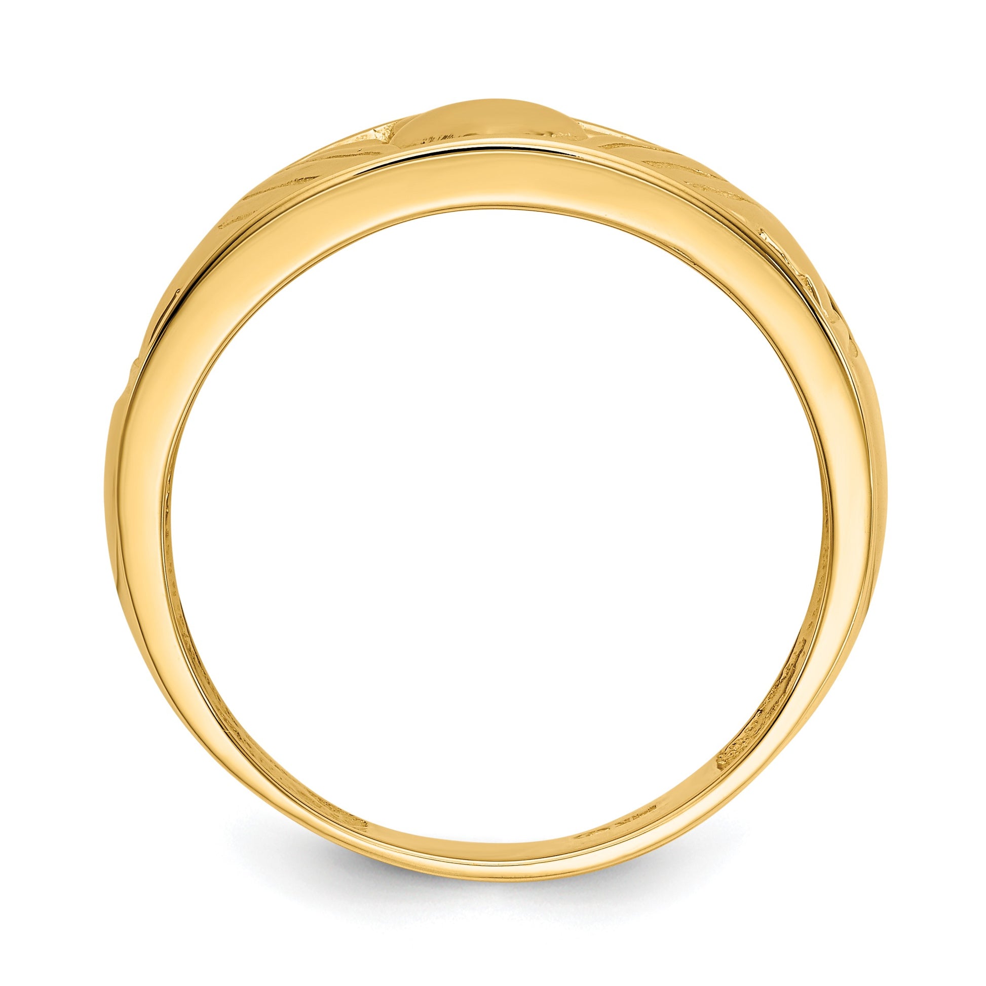 14k Mens Polished Claddagh Band