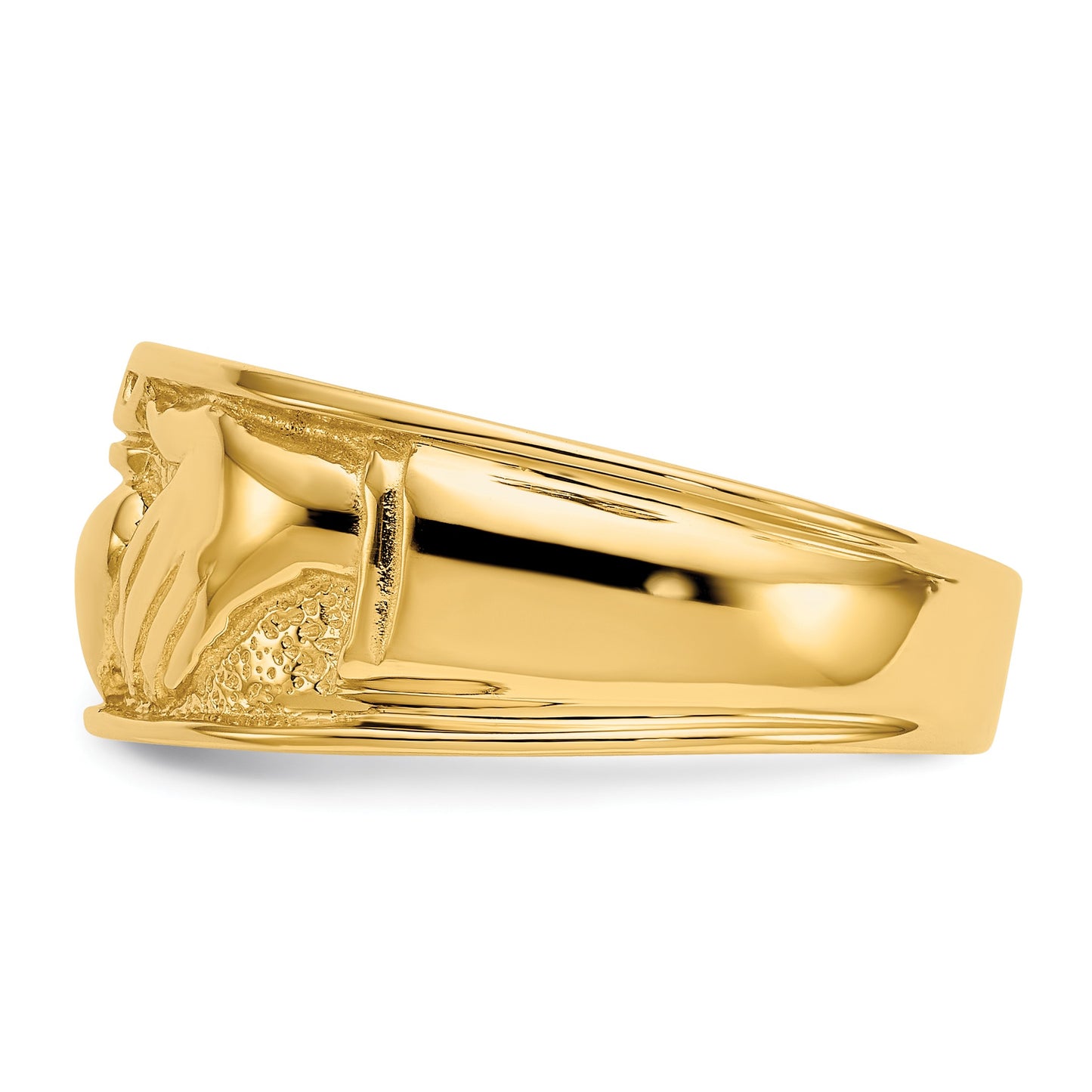 14k Mens Polished Claddagh Band