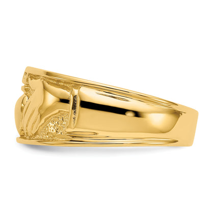 14k Mens Polished Claddagh Band