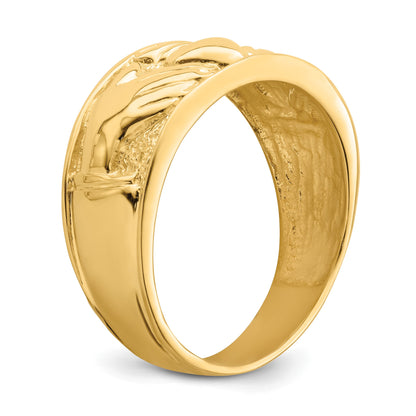 14k Mens Polished Claddagh Band