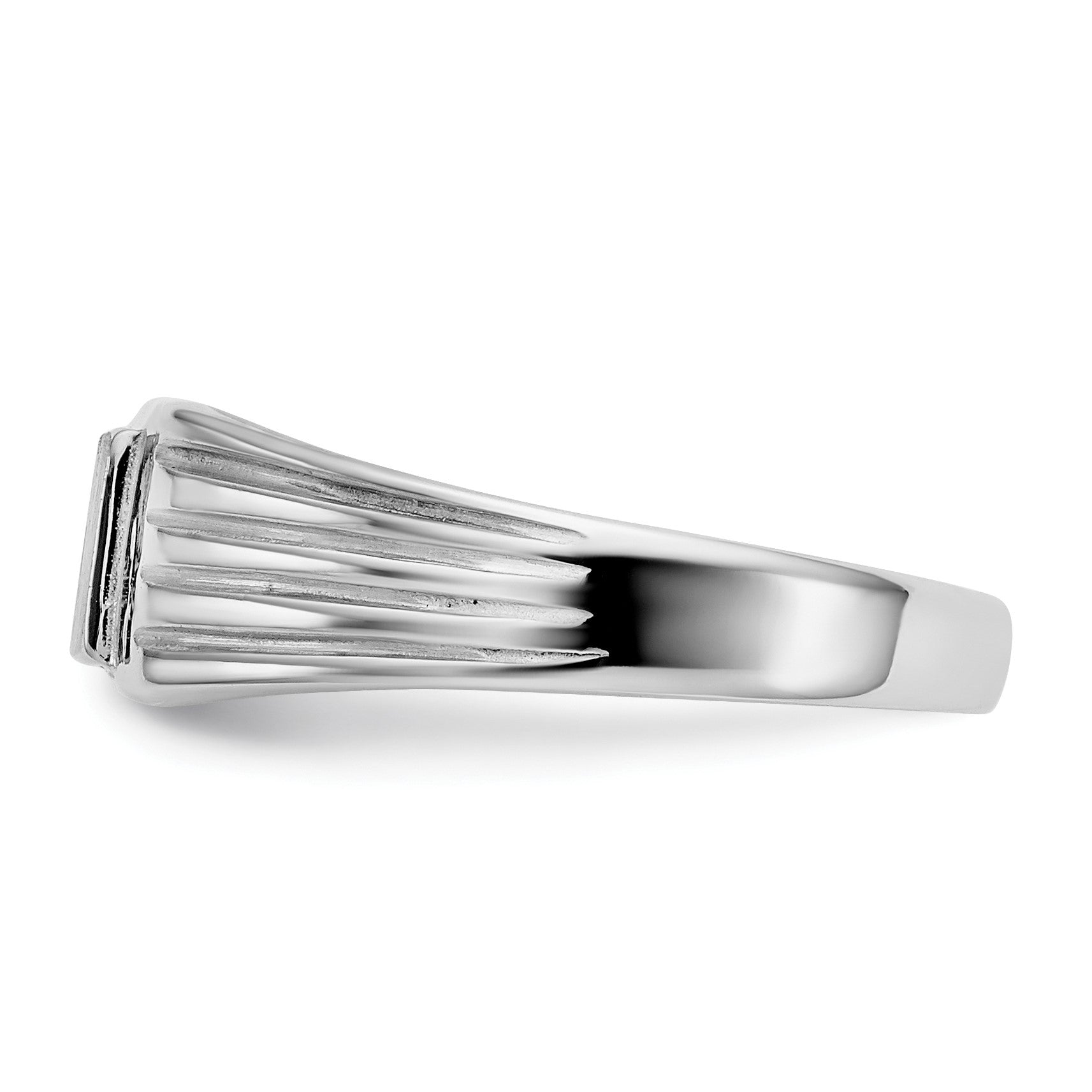 14k White Gold 5.25x5.0mm Open Back Size 5.5 Childs Square Signet Ring