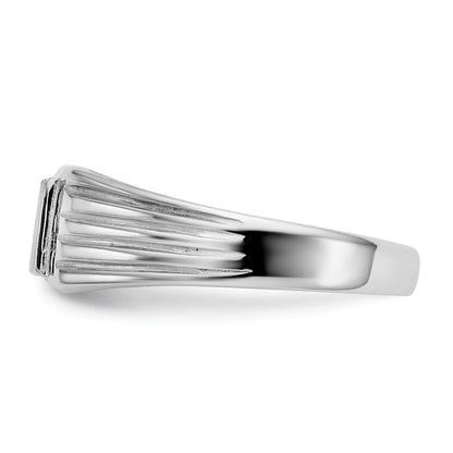 14k White Gold 5.25x5.0mm Open Back Size 5.5 Childs Square Signet Ring