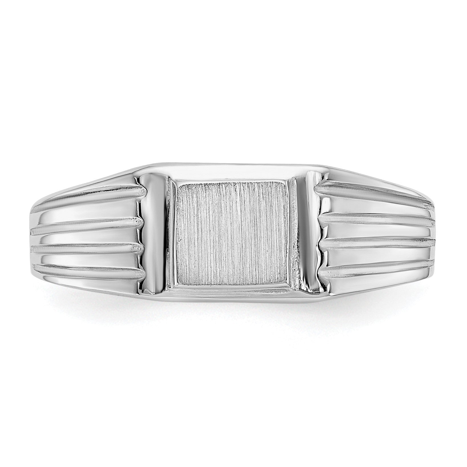 14k White Gold 5.25x5.0mm Open Back Size 5.5 Childs Square Signet Ring