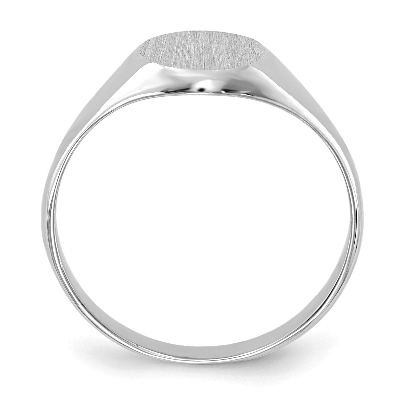 14k White Gold 8.0x8.0mm Closed Back Size 5 Childs Round Signet Ring