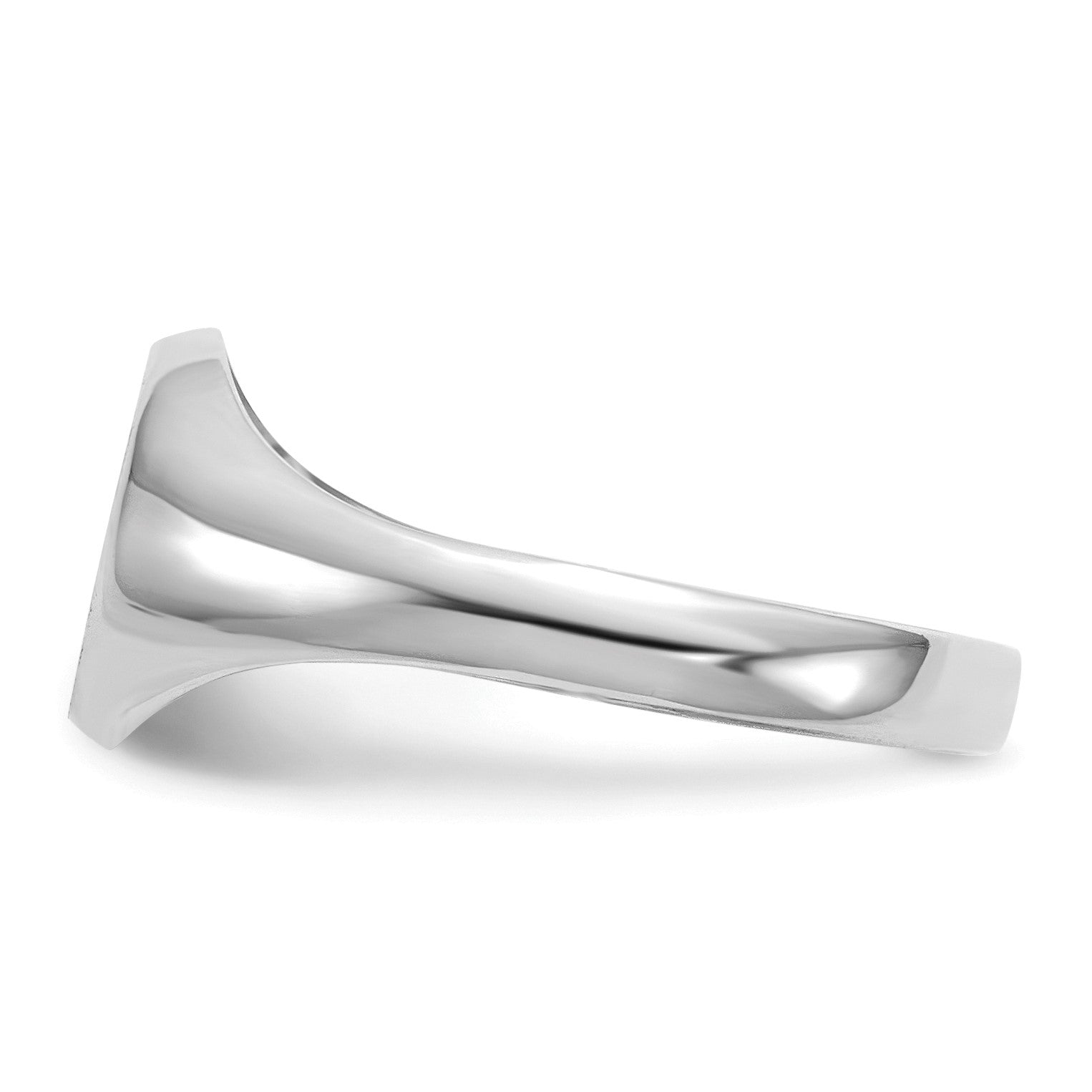 14k White Gold 8.0x8.0mm Closed Back Size 5 Childs Round Signet Ring