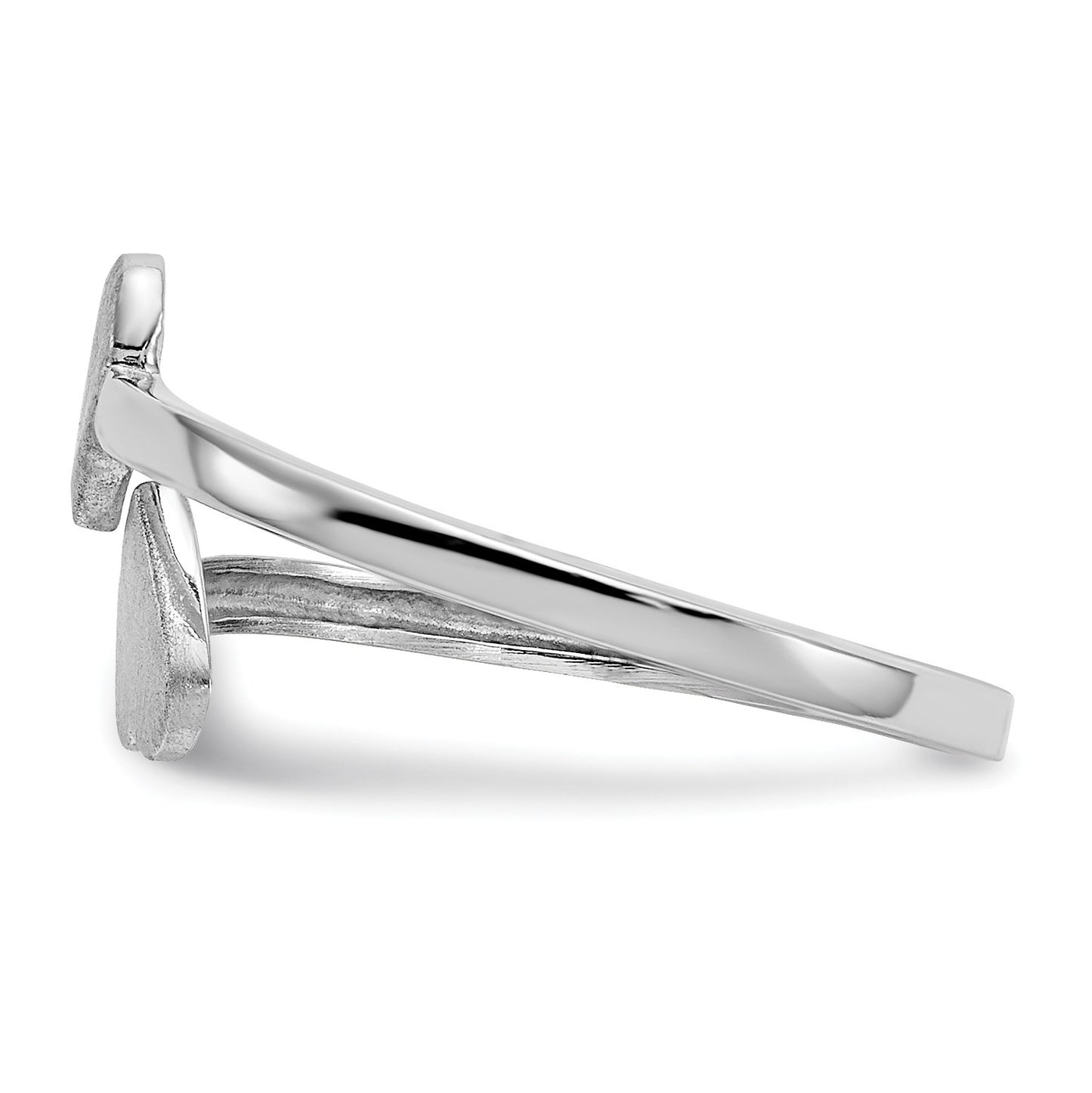 14k White Gold Double Heart Toe Ring