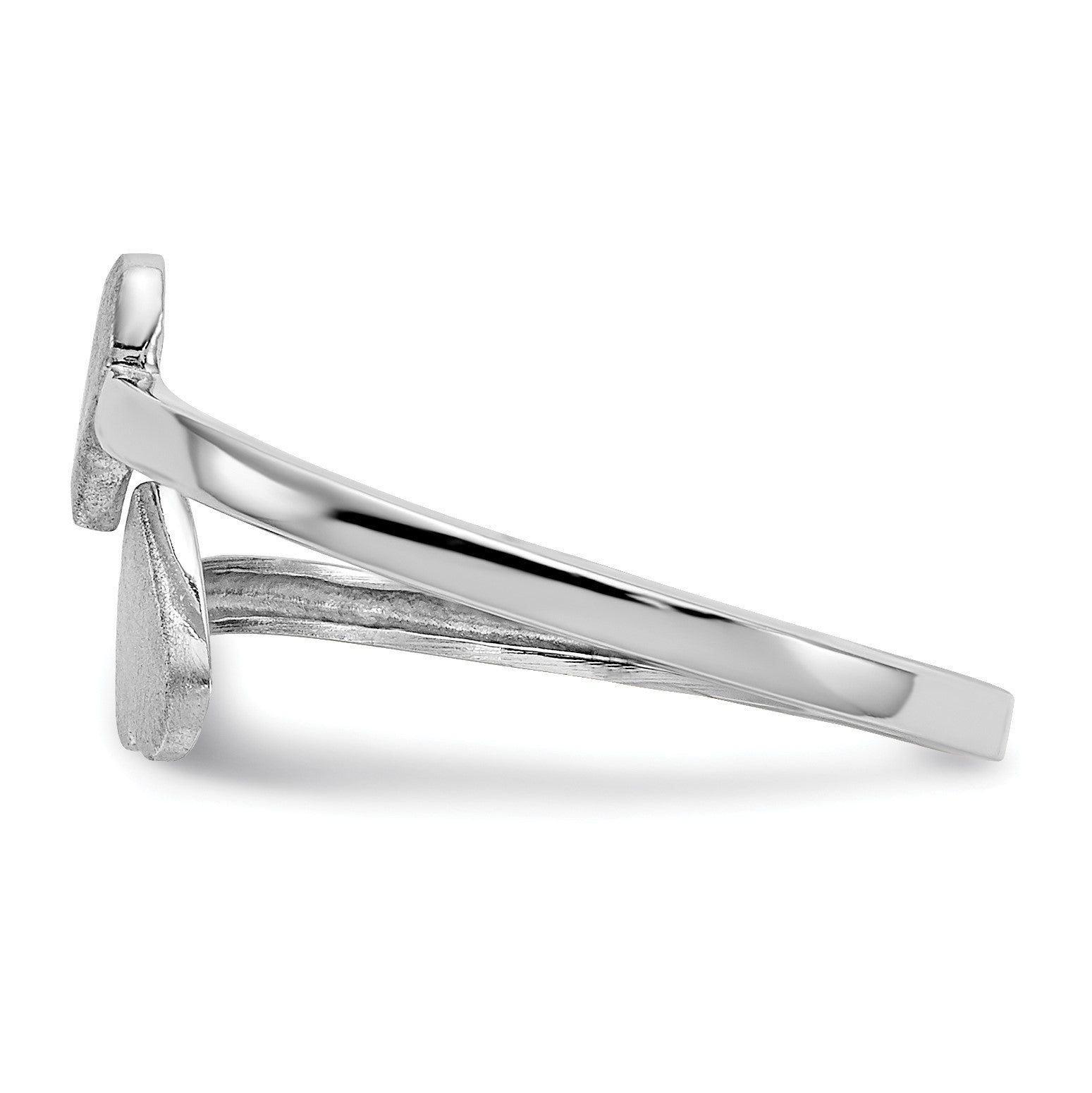 14k White Gold Double Heart Toe Ring